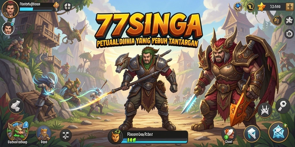 Screenshot gameplay <strong>77SINGA</strong> yang menunjukkan dunia penuh petualangan.