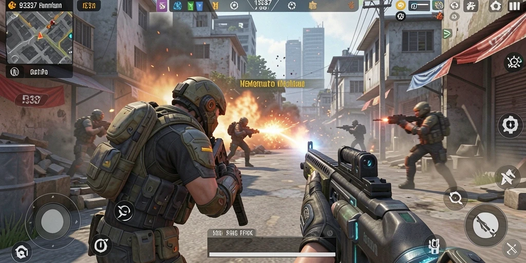 Gameplay mendebarkan dari 93337 di dunia FPS yang intens.