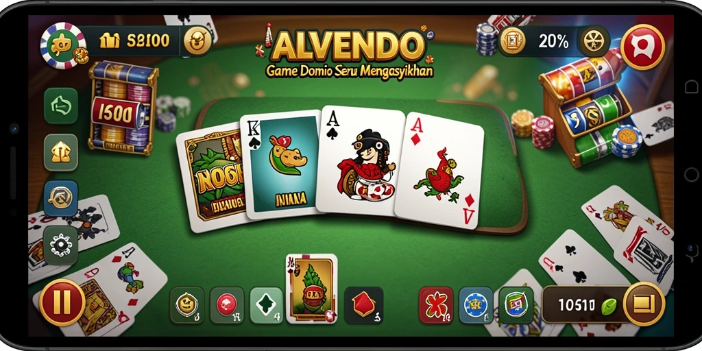 Tampilan gameplay menarik dalam permainan Domino ALVENDO.