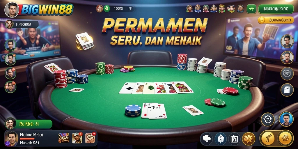 Tampilan gameplay poker di BIGWIN88 yang mengasyikkan.