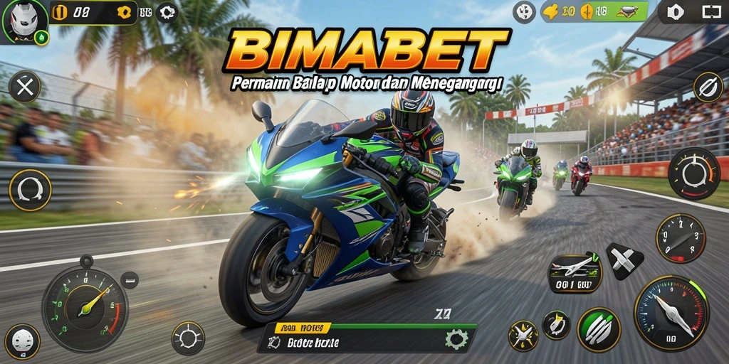 Tampilan gameplay seru dari balapan motor di BIMABET.