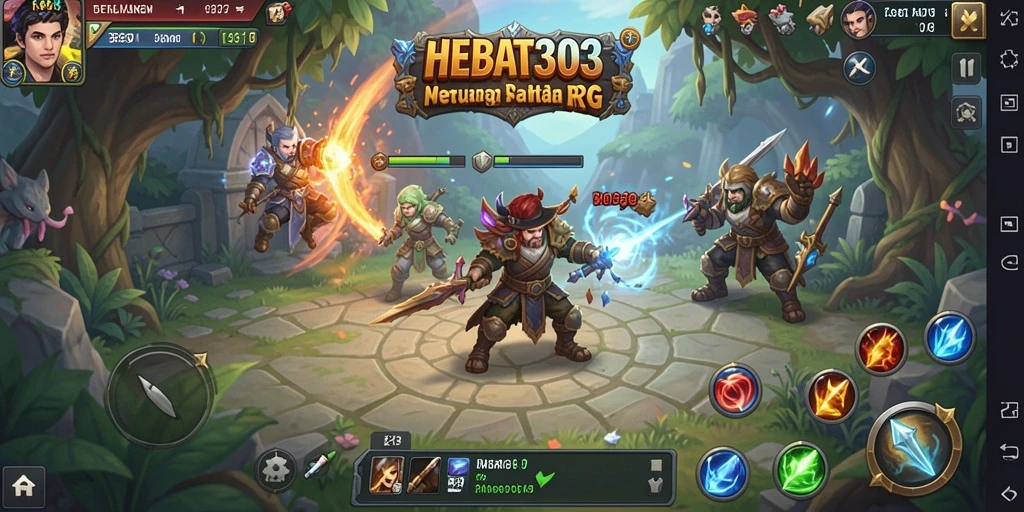 Tampilan gameplay HEBAT303 dengan narasi RPG yang mendalam.