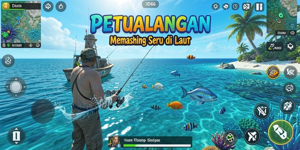 Tampilan gameplay ID66 yang seru dan menantang di lautan.