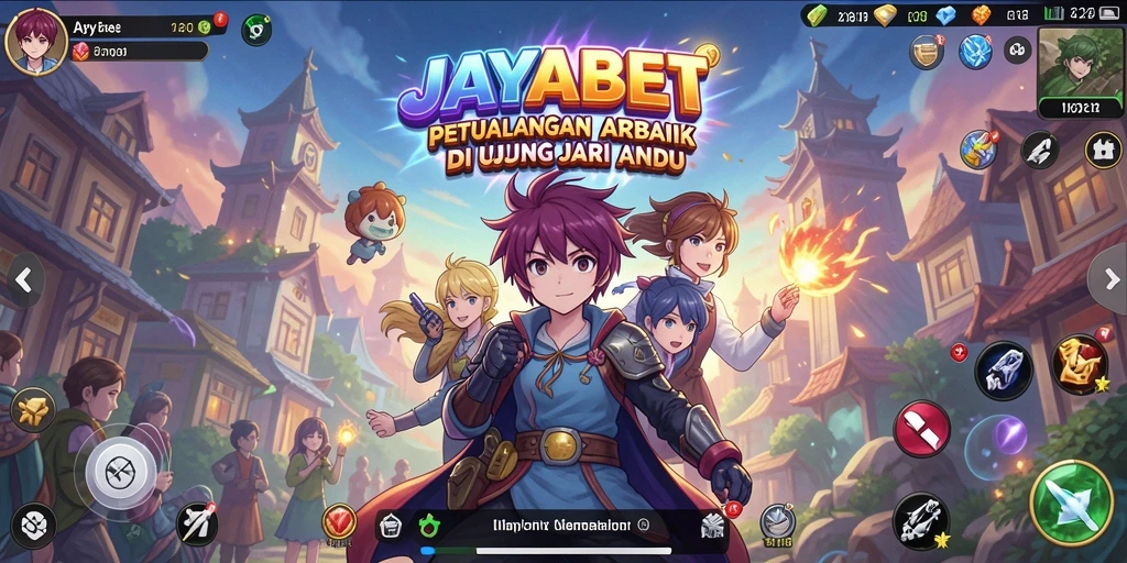 Screenshot gameplay JAYABET dengan karakter anime yang dinamis.