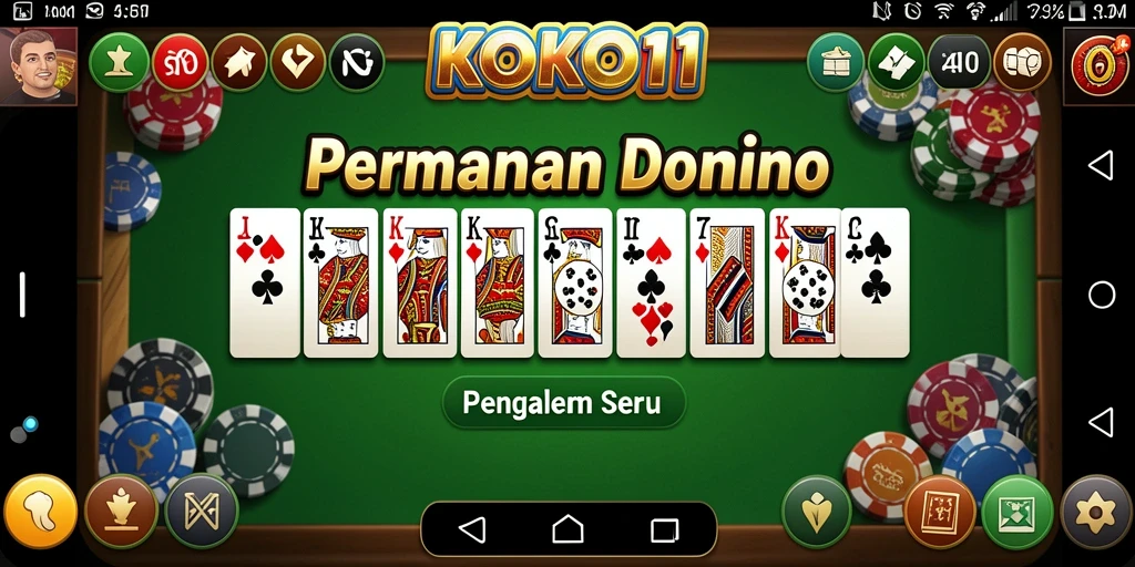 Tampilan permainan Domino KOKO11 yang menarik dan interaktif.