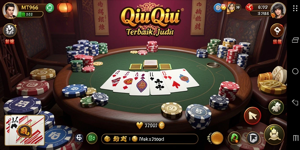 Screenshot MT966 menampilkan permainan QiuQiu yang seru dan kompetitif.