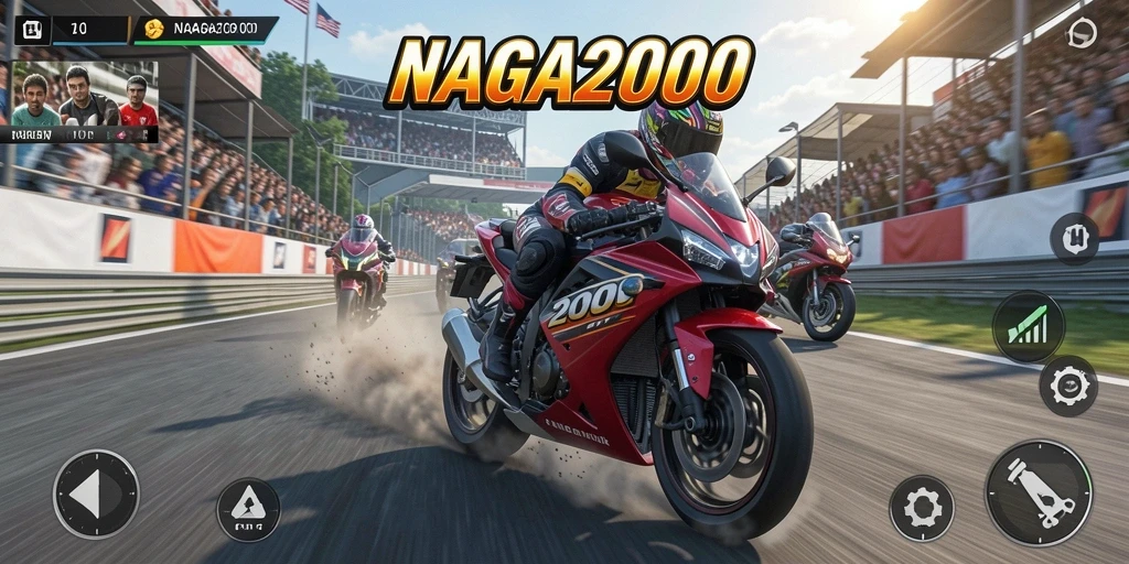 Tampilan menarik dari gameplay balap motor NAGA2000 yang penuh adrenalin.