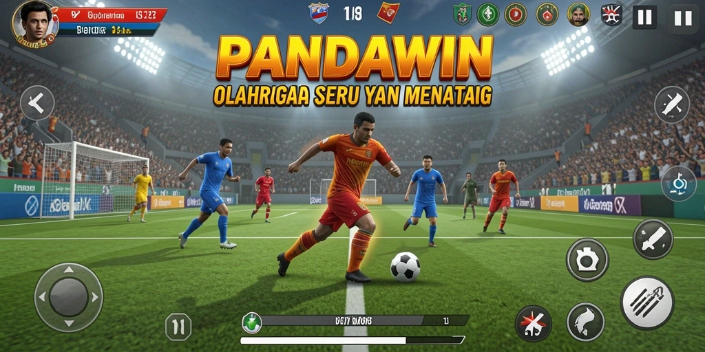 Screenshot permainan PANDAWIN menunjukkan aksi seru dalam kompetisi olahraga.