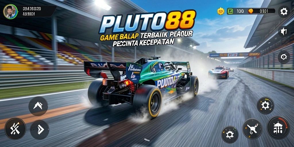 Tampilan screenshot <strong>PLUTO88</strong> menunjukkan aksi balap yang mendebarkan dan grafis yang indah.