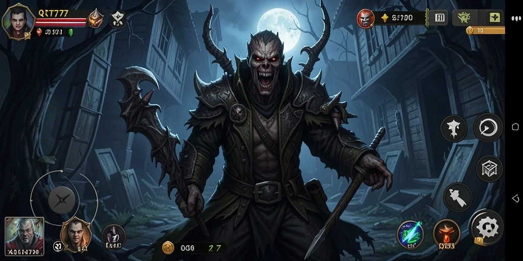 Tampilan gameplay QT777 menampilkan suasana horor yang mencekam dan menegangkan.