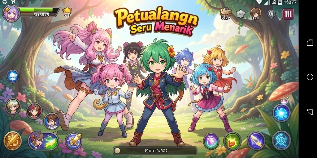 Tampilan seru karakter Anime dalam aksi real-time.