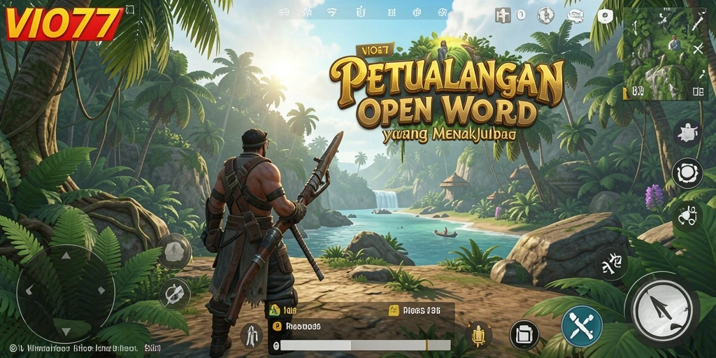 Tangkapan layar utama VIO77 menampilkan petualangan mendebarkan di dunia Open World.
