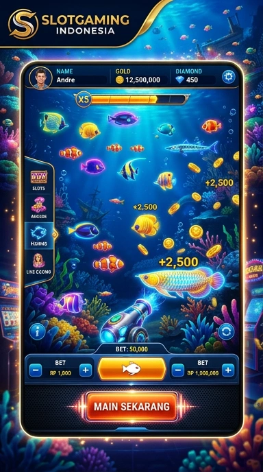 Screenshot aplikasi yang menunjukkan berbagai permainan slot di slotgaming.